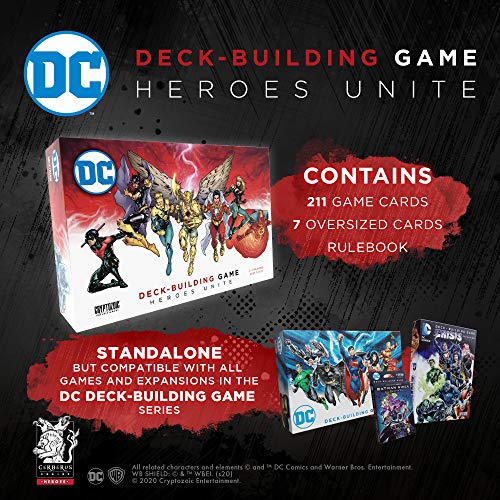 DC DeckBuilding Game Heroes Unite Play as Hawkman, Nightwing,and Bat