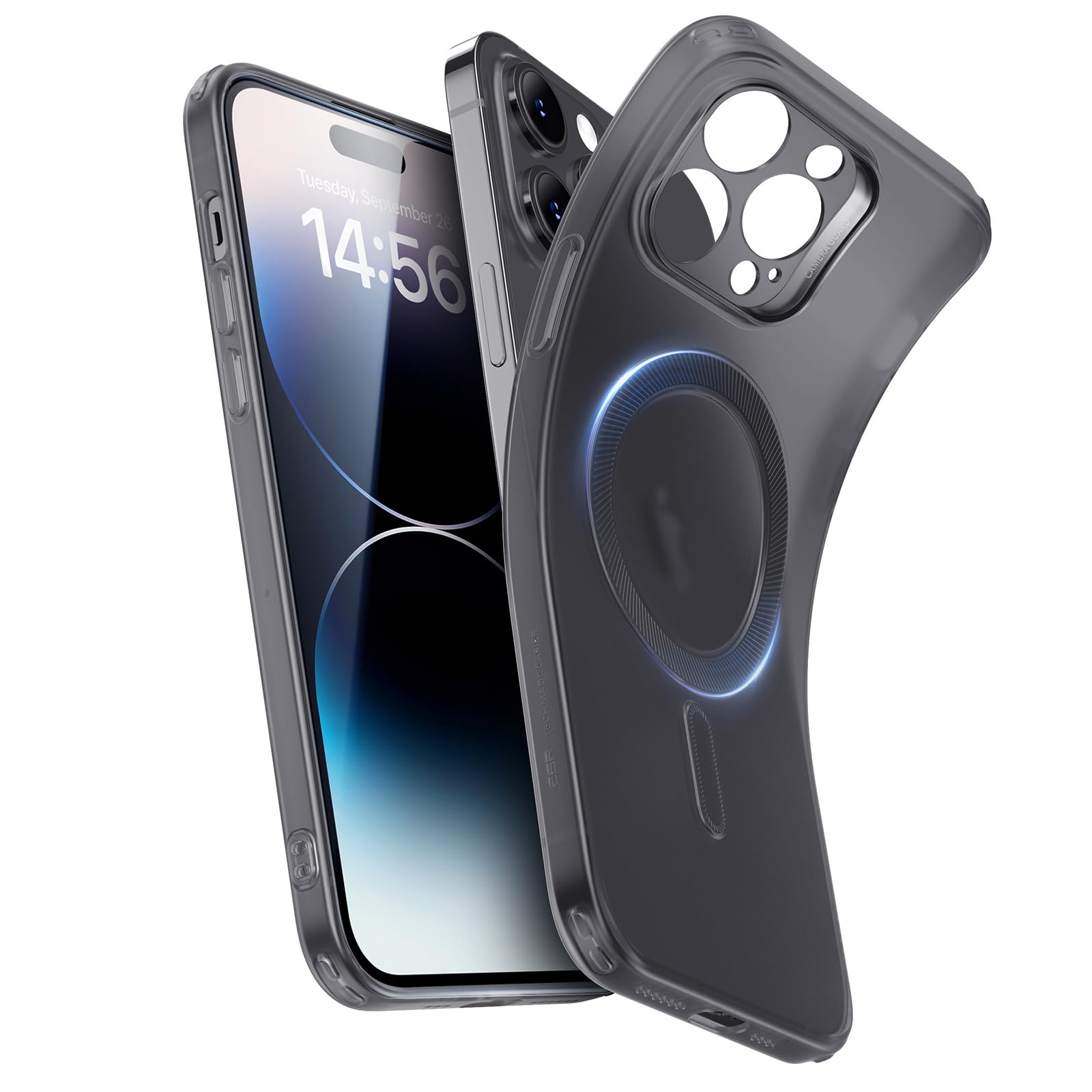 ESR for iPhone 14 Pro Case, Compatible with MagSafe, Military-Grade Protection, Resists Yellowing and Scratches, Magnetic Phone Case for iPhone 14 Pro, Zero Series, Frosted Black