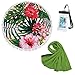 Genovega (3 in 1) Hawaiian Tropical Palm Thin Round Beach Blanket Towel Waterproof Mobile Pophne Case + Magic Cooling Towel - Reach USA Proposition 65 Standard, 30-Day Refund Guaranteed