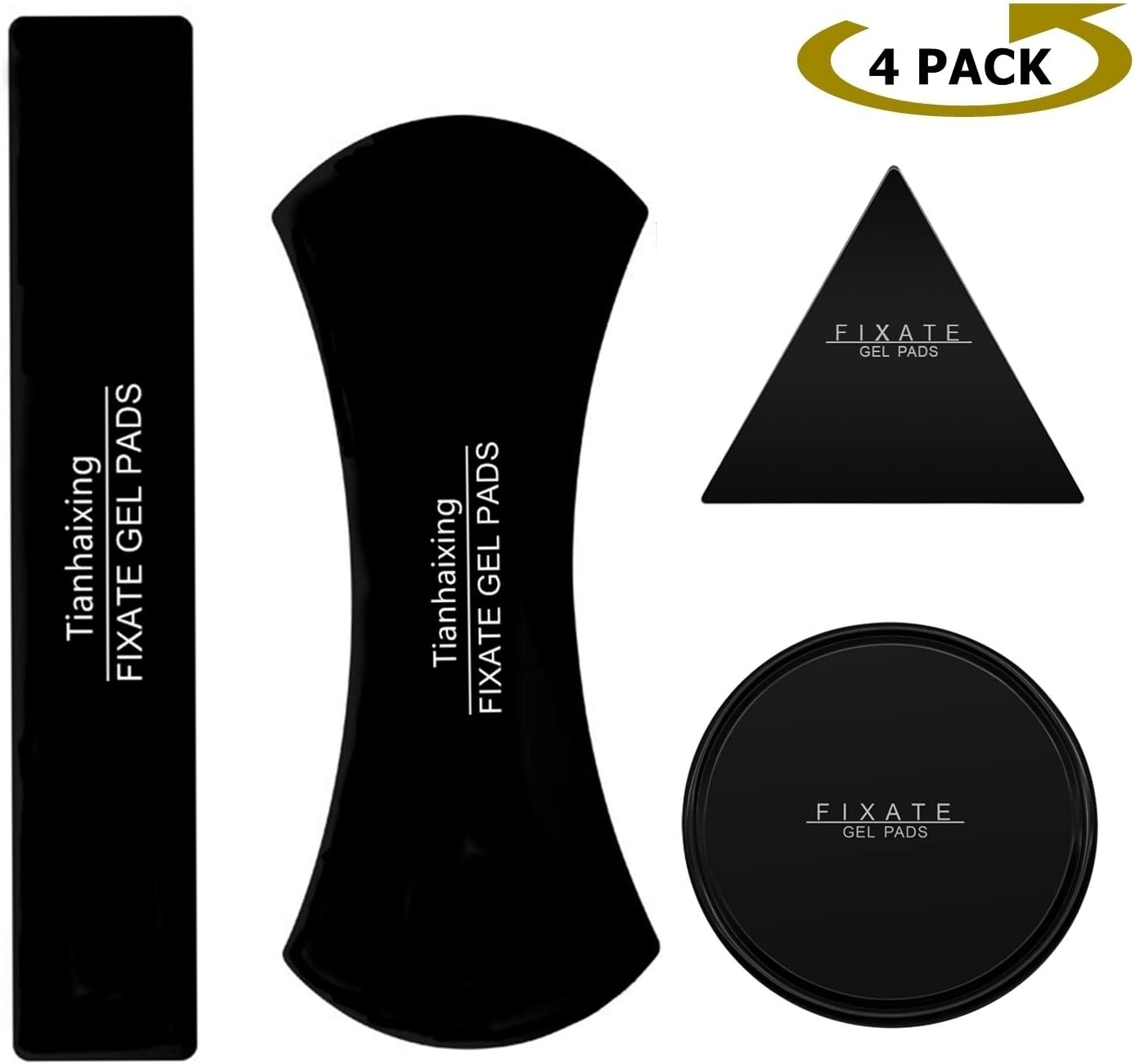 Gel Pads Holder, Tianhaixing Nano Rubber Sticky Gel Pads Phone Holder, Universal Fixate Gel Pads Washable Anti-Slip Mat for All Smartphone & Car Dashboard (4Pcs)