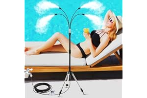 FYHERBS Standing Misters for Outside Outdoor Patio, 3 Adjustable Height,26.2FT Stand Misting System for Cooling Outdoor, Portable Stand Mister for Water Mist Playing, Patio Cooling, Backyard, Porch