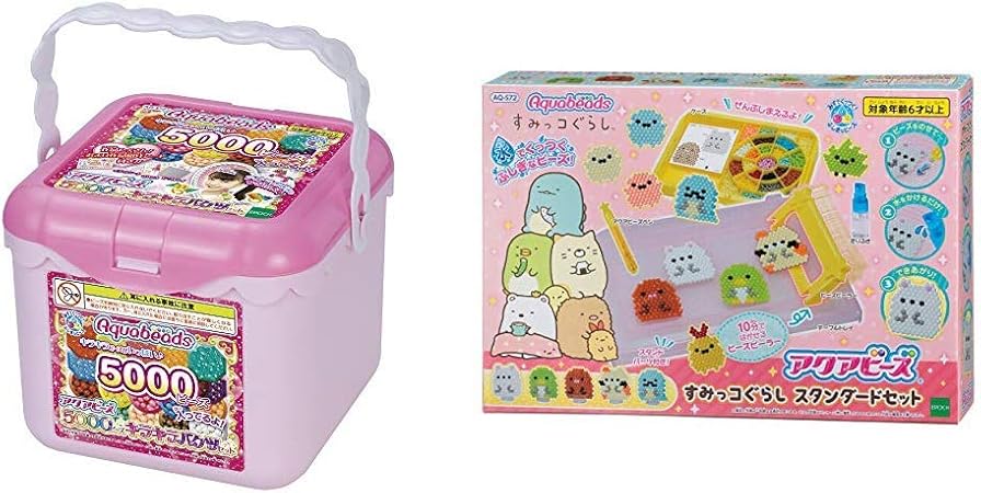 Amazon アクアビーズ 5000ビーズキラキラバケツセット すみっコぐらし スタンダードセット セット買い メイキングトイ おもちゃ