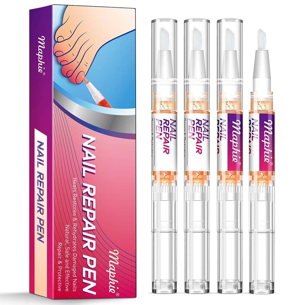 Nail Repair Pen, Toenail Treatment, Toenail Care, Solution Repairs & Protects from Discoloration, Brittle and Cracked Nails 4 pcs : Beauty