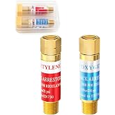JZWELD Oxygen Acetylene Flashback Arrestor Set Regulator End | 9/16-18 Threads B Size, Flashback Arrestor for Regulators, Check Valve