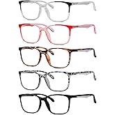 Eyekepper Reading Glasses for Women Large Frame 5 Pack Ladies Readers Men