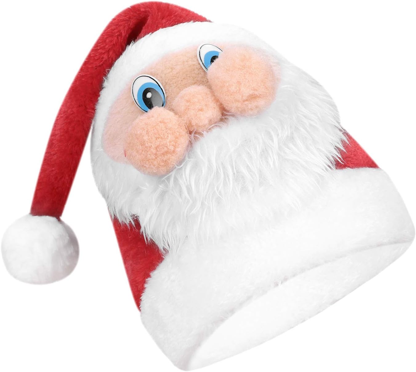 LONTG Christmas Hat for Adults Velvet Plush Santa Claus Hat Red Father Christmas Hat Santa Claus Costume Hat Accessories Fancy Dress Xmas Santa Gift For Christmas Party Theme Party