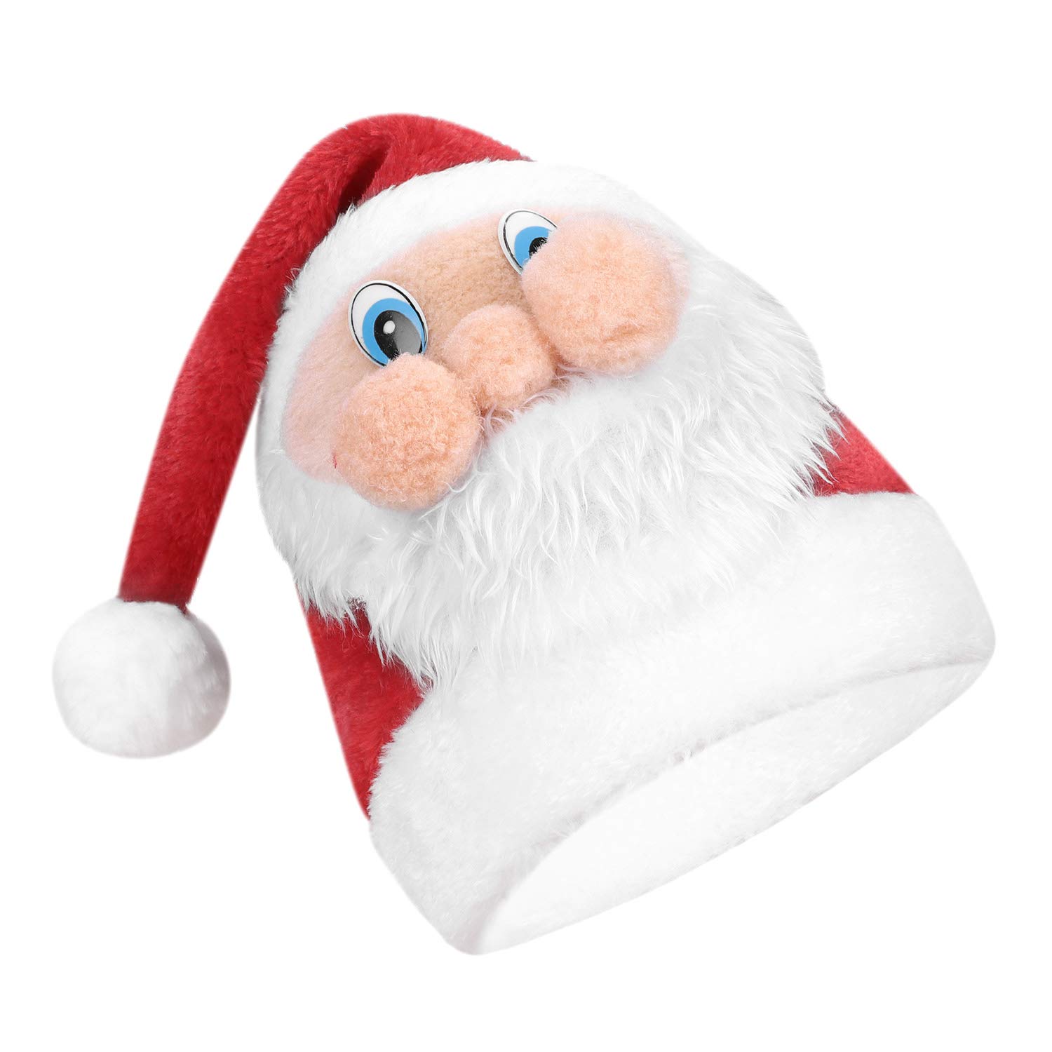 LONTG Christmas Hat for Adults Velvet Plush Santa Claus Hat Red Father Christmas Hat Santa Claus Costume Hat Accessories Fancy Dress Xmas Santa Gift For Christmas Party Theme Party