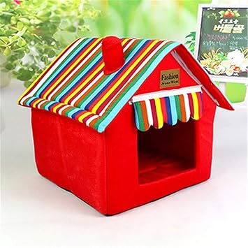 Amazon Com Eukd Cute Striped Removable Cover Mat Dog House Dog