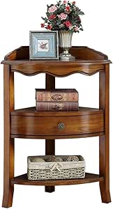 TFTREE - Estantería de pared de madera rústica con cajón, esquinera