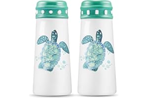Turtle Salt and Pepper Shakers - Coastal Ocean Nautical Decor, Teal Kitchen Accessories and Decor Turquoise Kitchen, Hawaiian
