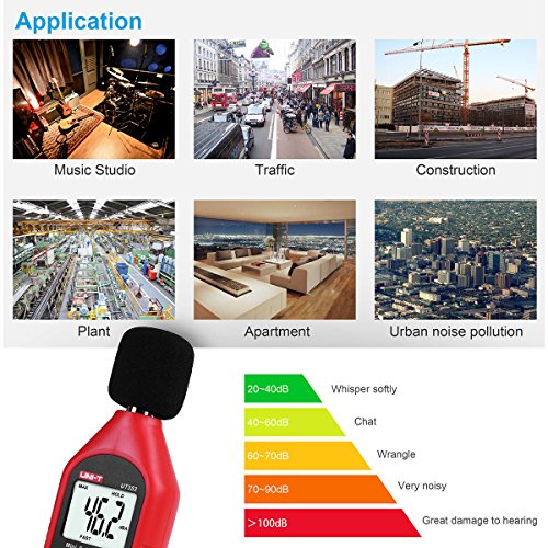 UNI-T UT353 Mini LCD Display Digital Sound Level Meter Noise Measuring Instrument Decibel Monitoring Tester 30-130dB