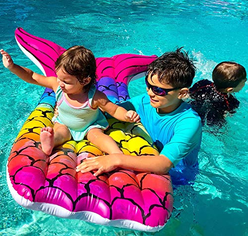 Pool Floats for Adults - Mermaid Pool Float - Large Inflatable Pool Floats for Kids and Adults - Easy Fill Valve - Huge Inflatable Floats for Pool, Beach Lake River Raft Floatie Toys Summer Fun - Thumbnail 3