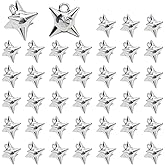 Hobbspring 40Pcs Ball Charms 3D Meteor Hammer Charms Platinum Punk Morning Star Pendants for Jewelry Making Necklace Earring Bracelet DIY Crafts