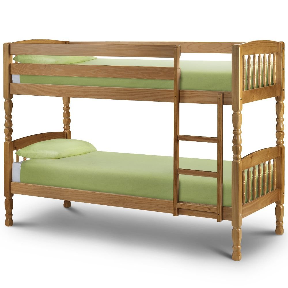 Happy Beds Lincoln Two Sleeper 2'6" Small Single Solid Pine Wood Bunk