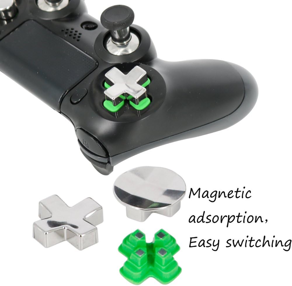 Magnetic Buttons for PS4 Controller, YTTL Replacement Accessories Metal D-pad Button for PS4 PS4 Slim/Pro Video Game System Controller