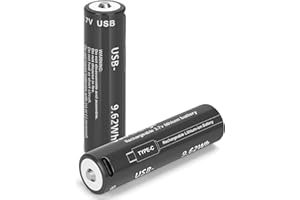 TEMIBATT 3.7V Lithium lon Battery, 2 Pack 2600mAh Rechargeable Batteries for Streamlight Flashlight，Headlamps,Bike Lights, Bluetooth Speaker Etc