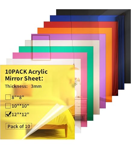 thumbnail image 2 of Acrylic Plexiglass Sheet – 1/8" Thick, Light Blue Mirror #2069 – 12 X 12 Inches, Sibe-R Plastics Supply 2 of 4