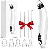 Blackhead Remover Tools,Electric Vacuum Facial Pore Cleaner Tool(White) | with 3 Suction Power,4pcs Stainless Tools,5 suction probes,USB Rechargeable,for Nose,T-Zone,Whiteheads and Oily Skin