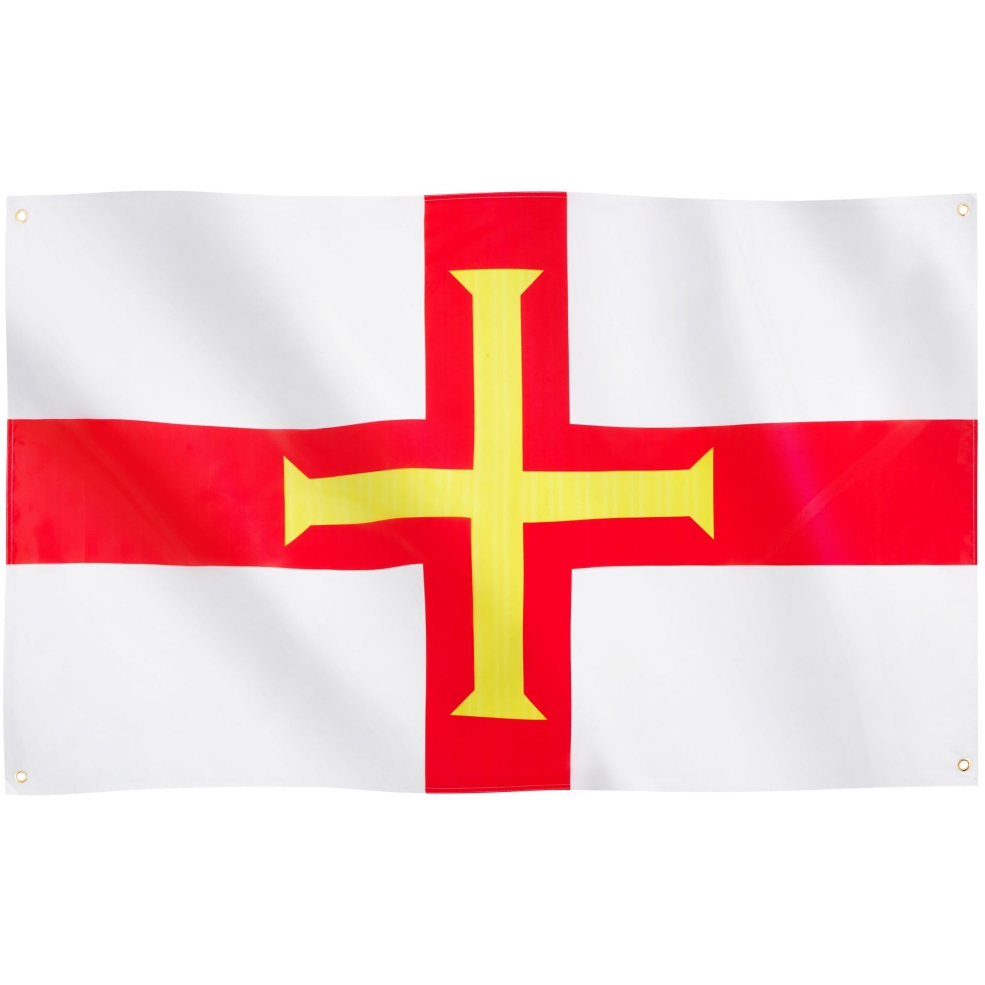 Runesol Guernsey Flag, 91x152cm, 3ft x 5ft, 4 Grommets, Eyelet In Every Corner, National Flag, St George Cross, Premium Flags, Inside, Outside, Vivid Colours — image 1