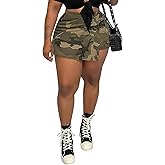 NRTHYE Womens High Waisted Camo Shorts Casual Trendy Short Pants Summer Shorts with Pockets