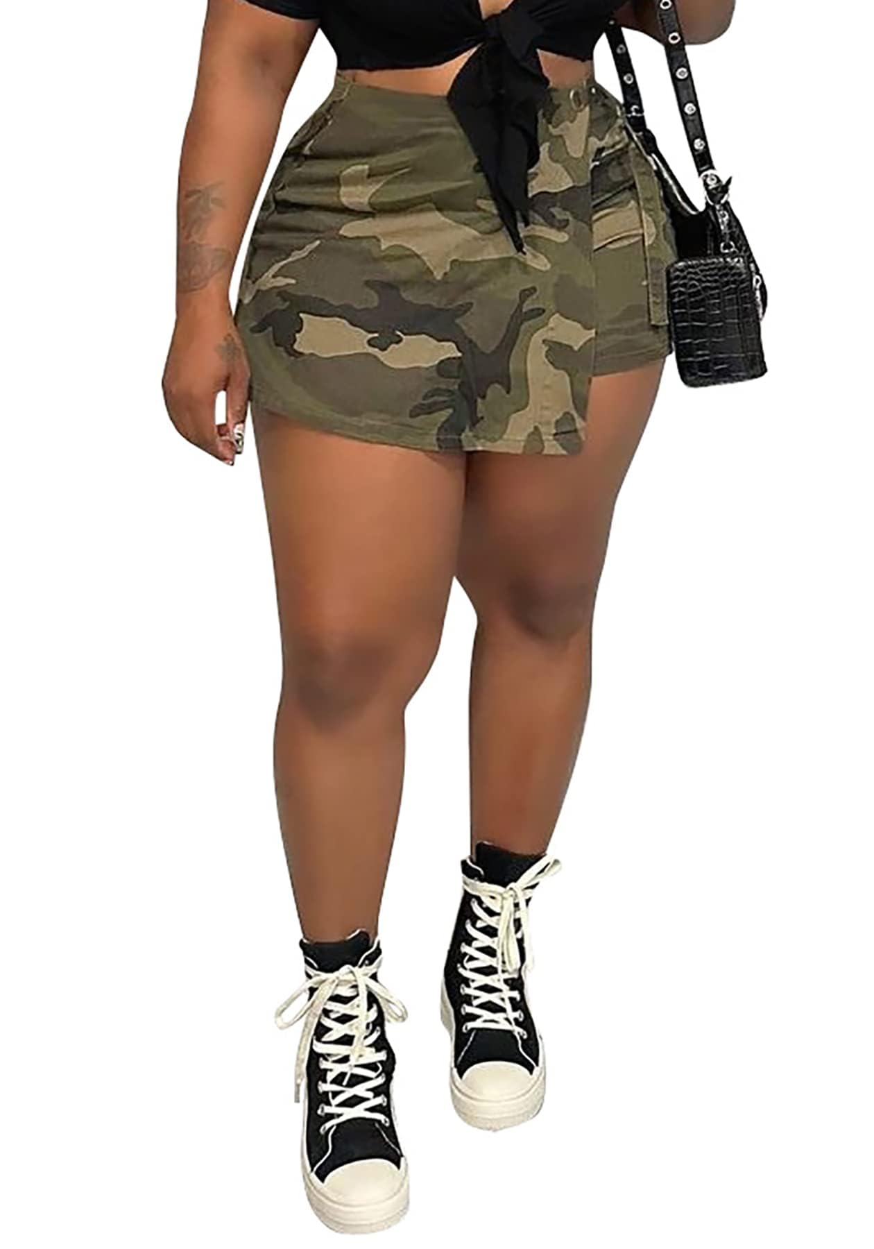 Photo 1 of *LONG*NRTHYE Womens Shorts Bermuda Camo Denim Short Jeans Casual Camouflage Shorts