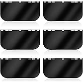 Feekoon 6 Pack Face Shield Replacement Lens, 15.5'' x 8'' Tinted Full Face Shield Compatible with Hobart 770580, Protective Safety Visor Replacement for Welding, Grinding, DIY, Cosplay Helmet