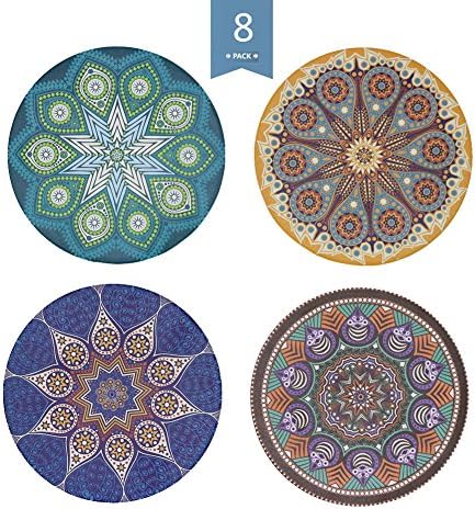 Jelacy Drink Coasters - Absorbing Stone Coasters with Cork Base - Absorbent Ceramic Stone Stone Coasters set Suitable for Kinds of Mugs and Cups , Set of 8 (8 pack)