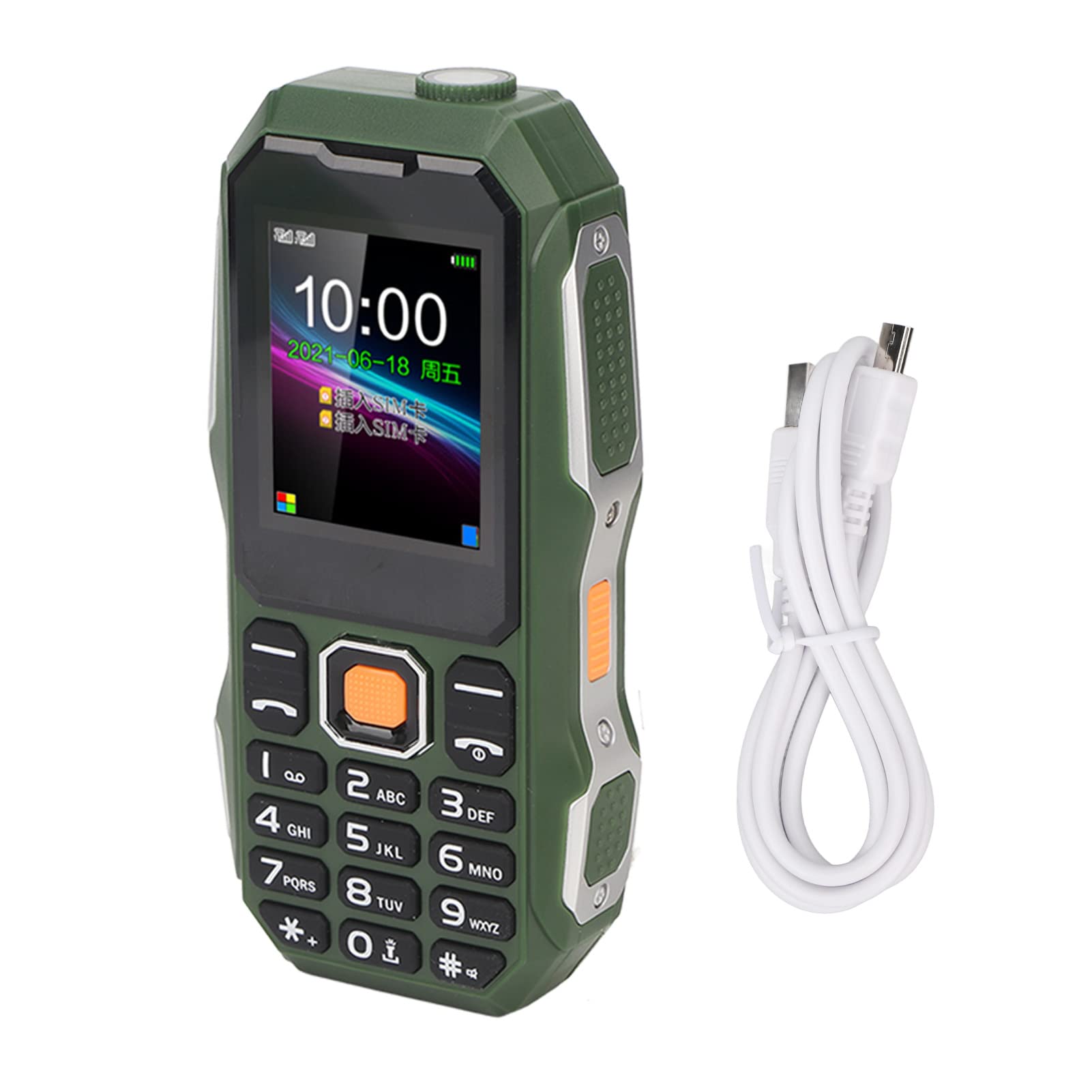 Tangxi Mini Rugged Cell Phone for Senior, 1.8 Inch Drop Proof and Dust Proof Outdoor Mobile Phone, 5800mAh Battery 32MB Unlocked GSM Cell Phone (OD Green)