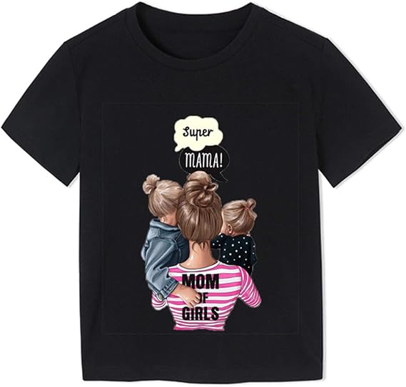 Amazon 母の恋人スーパーママと娘は甘い小さな女の子tシャツ3 9歳の誕生日プレゼントソフトコットン子供tシャツ Tシャツ カットソー 通販