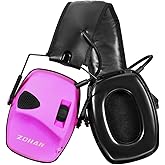 ZOHAN EM054 Electronic Shooting Ear Protection with Gel Ear Pads, Slim Active Noise Reduction Earmuffs with 4X Sound Amplification for Gun Range