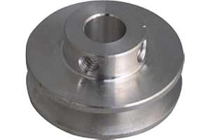 CNBTR 3.1x1.5x0.8cm Silver Aluminum Alloy 0.8cm Fixed Single Bore V-Shape Pulley Wheel for Motor Shaft 0.3-0.5cm PU Round Belt