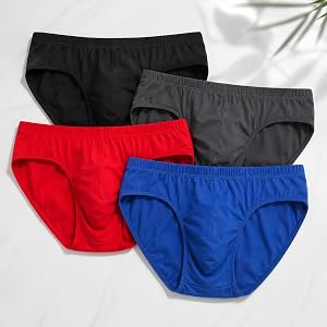 4-Pack Men's Breathable Briefs, Soft Comfort Mid-Rise Underwear, Casual Solid Color Classics Multi-Pack