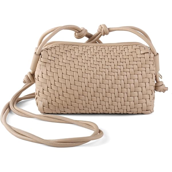 Crossbody Bag for Women Trendy Woven Purse Vegan Leather