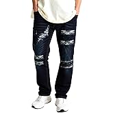 Kaket Mens Ripped Jeans Slim Fit, Distressed Destroyed Jeans for Men Skinny Straight Fit Stretch Denim Pants