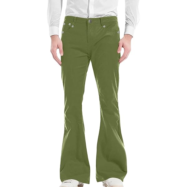 Cambkatl Men's Stretch Vintage 60s 70s Bell Bottom Pants Fit