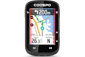 COOSPO Color Touchscreen GPS Bike Computer CS600, Wireless IPX7 Waterproof Cycling GPS Speedometer with Bluetooth/ANT+, Backlight Route Navigation, Support Bike Radar & 36H Battery Life