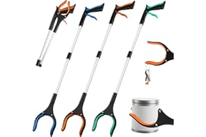 NOEAIKE Grabber Reacher Tool,3-Pack 32" Foldable Reacher Grabber Pickup Tool with 360° Rotating Jaw & Magnetic Tip, GarbageTrash Picker Upper Grabber,Lightweight Grabbers for Seniors/Elderly