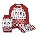 Blueberry Pet Ugly Christmas Reindeer Dog Sweater Turtleneck Holiday Family Matching Clothes for Dog, Tango Red & Navy Blue, Back Length 8