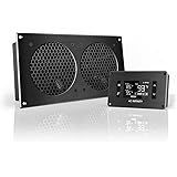 AC Infinity AIRPLATE T7, Quiet Cooling Fan System 12" with Thermostat Control, for Home Theater AV Cabinets