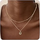 FISSEN JEWELRY Initial Necklaces for Women 14k Gold Plated Dainty Layered A-Z Letter Pendant Necklaces for Women Trendy Personalized Name Necklace Gold Jewelry Gifts Fashion Accessories