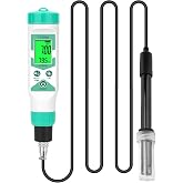 Smart pH Meter for Water, pH Measurement with pH Calibration Solution Kit | Monitor pH,pH Test Meter with 1.2 separate Electrode Cord，pH Testing for Hydroponic Setups/Fermented Canned Food/Pool