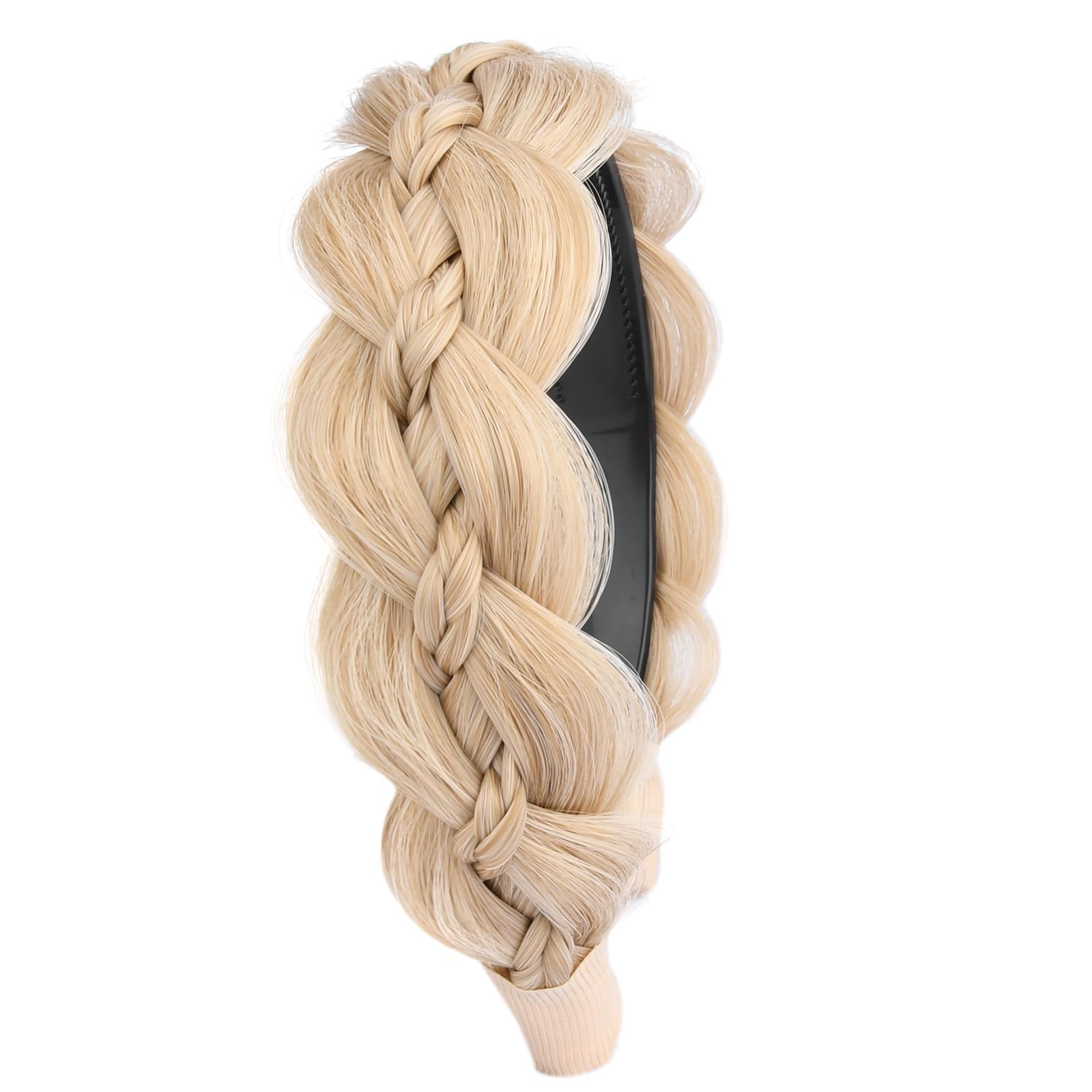 Bobiya Wide Braided Hair Headband with Teeth - Plaited Design (Honey Blonde)