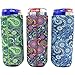 Slim Can Sleeves - Set of 6 Can Neoprene Beverage Coolers (6Pack - Paisley)
