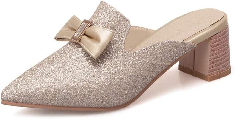 embellished mules flat