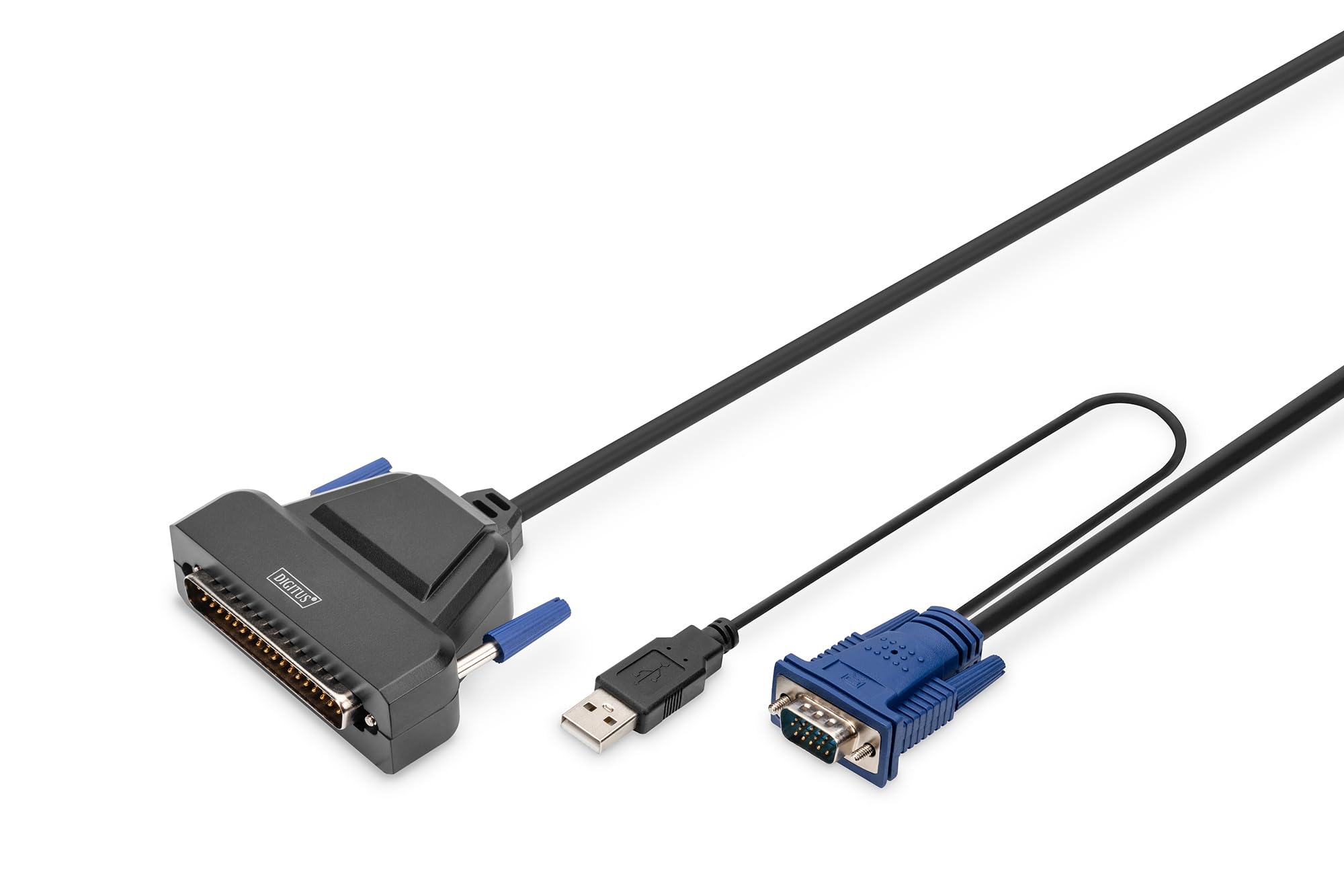 DIGITUS 1-port KVM module KVM consoles (VGA, USB, PS/2), black