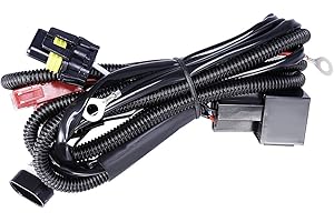 Anxingo Relay Wiring Harness Conversion Kit Universal Single Beam Wire Harness for H1 H3 H4 H7 H8 H9 H10 H11 H13 9004 9005 90
