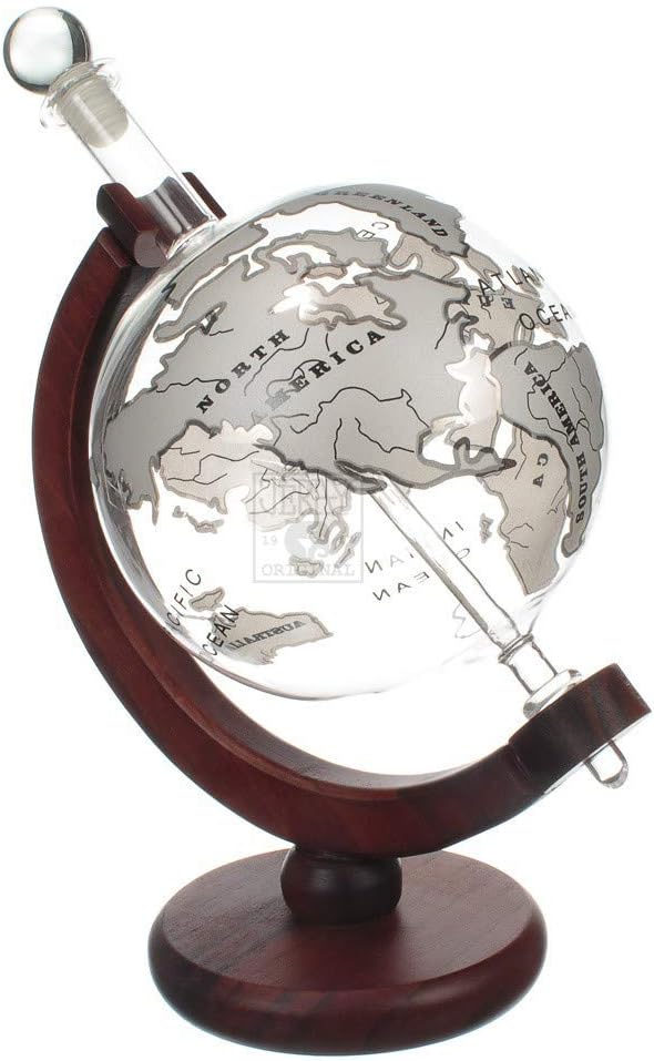 Mixology Vintage Globe Decanter Silver Plane