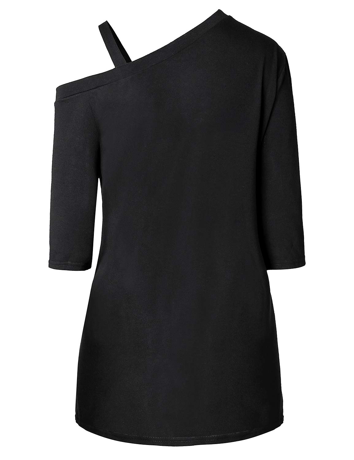 bmjl Women\'s One Off The Shoulder Blouse Knotted Loose Top Tees