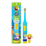 Firefly Clean N' Protect, Baby Shark Toothbrush with 3D Character Cover, Soft Bristles, Anti-Slip Grip Handle, Battery Included, Ages 3+, 1 Count