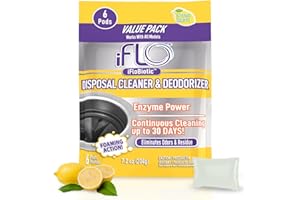 iFLO Foaming Garbage Disposal Cleaner Pods with iFLOBiotic – Powerful Garbage Disposal Foaming Action for Sink, Food Waste & Odor Removal – Disposal Cleaner Pods, 6 Pack